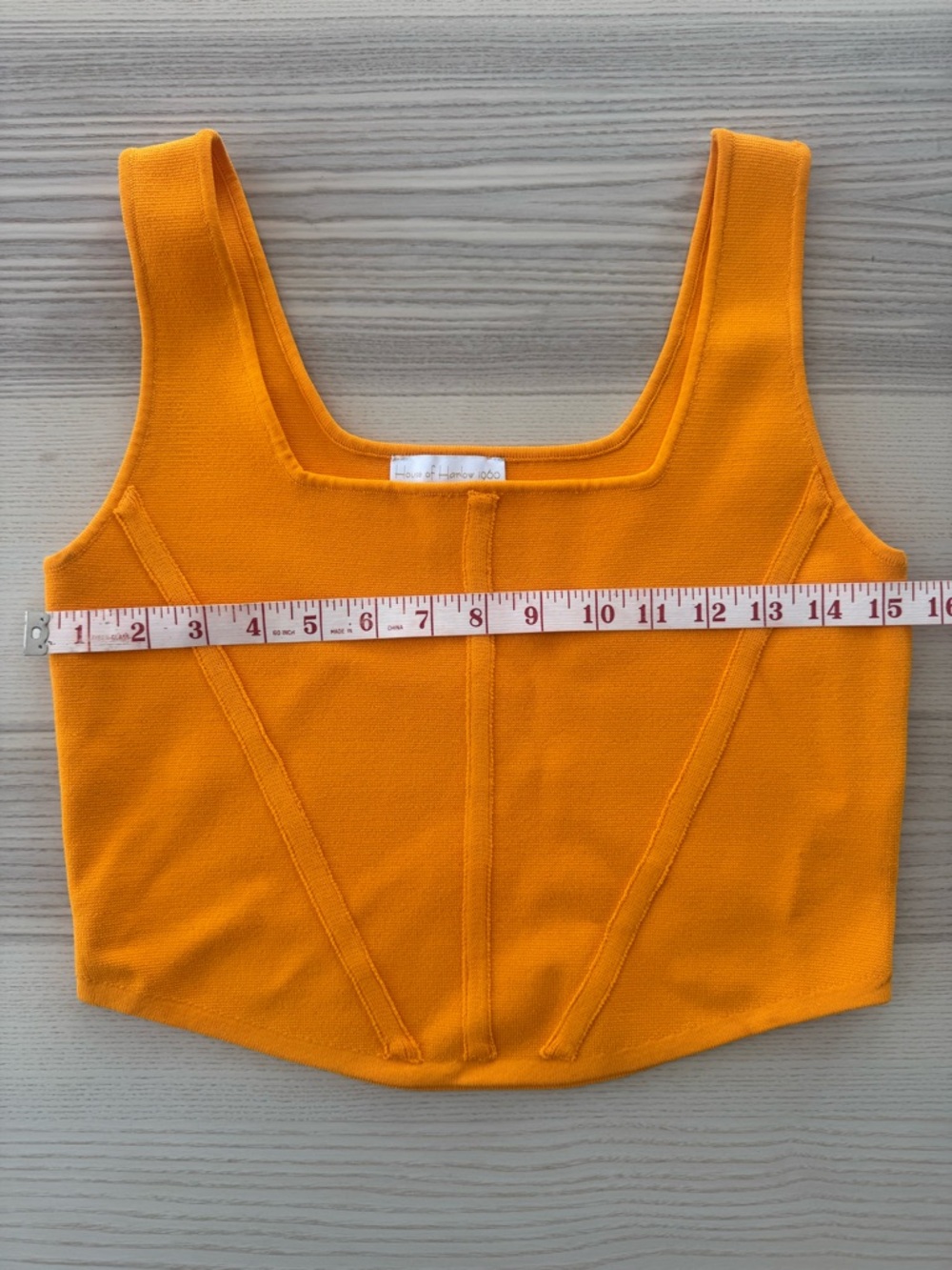 House of Harlow 1960 Square Neck Ribbed Crop Tank - Orange